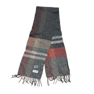 House of Cashmere Women's Fringe Plaid Scarf Warm One Size Gray Winter Cozy